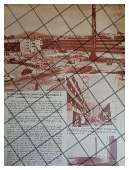 AFICHE RETRO CONSTRUYEN CIUDAD TLATELOLCO 1961 - Imagen 2