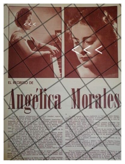 AFICHE RETRO LA PIANISTA ANGELICA MORALES. BELLAS ARTES