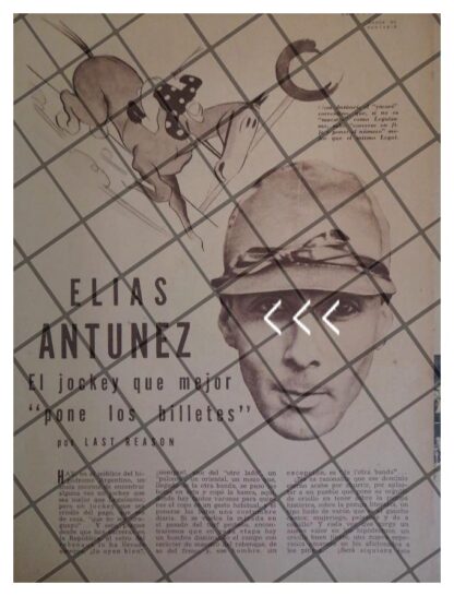 AFICHE RETRO EL JOCKEY ELIAS ANTUNEZ 1930 ARGENTINA