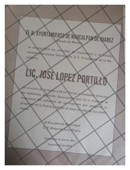 AFICHE POLITICO RETRO NAUCALPAN FELICITA LOPEZ PORTILLO 79