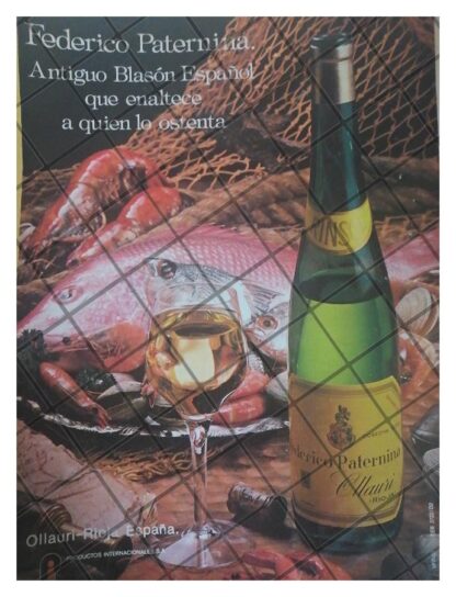 CARTEL PUBLICITARIO RETRO VINOS FEDERICO PATERNINA 1979 2