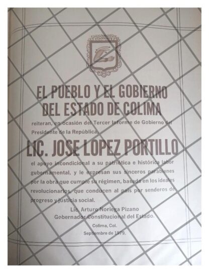 AFICHE POLITICO RETRO COLIMA FELICITA LOPEZ PORTILLO 1979