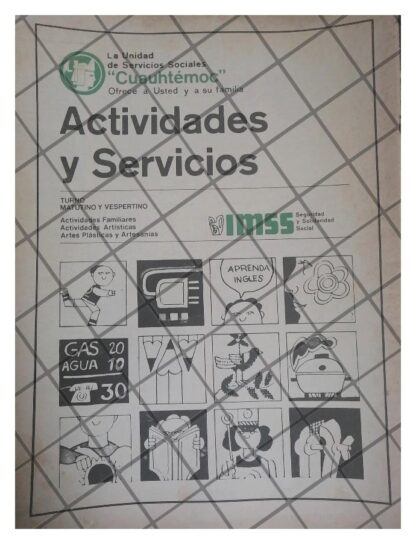 AFICHE RETRO CURSOS DEL IMSS UNIDAD CUAUHTEMOC 1977