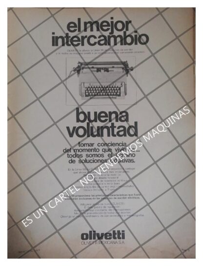 CARTEL PUBLICITARIO OLIVETTI DE MEXICO S.A 1979