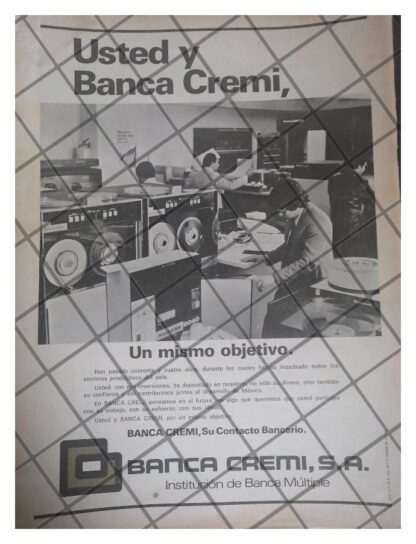 AFICHE RETRO BANCO BANCA CREMI 1978 /16