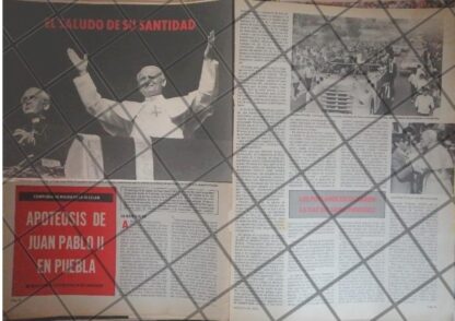 AFICHE VINTAGE EL PAPA JUAN PABLO EN PUEBLA 1979