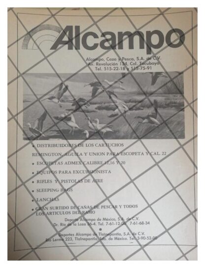 AFICHE PUBLICITARIO RETRO TIENDA DE ARMAS ALCAMPO 1982 /2