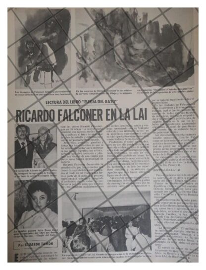 AFICHE RETRO PINTOR. RICARDO FALCONER, GALERIA LAI. 1977