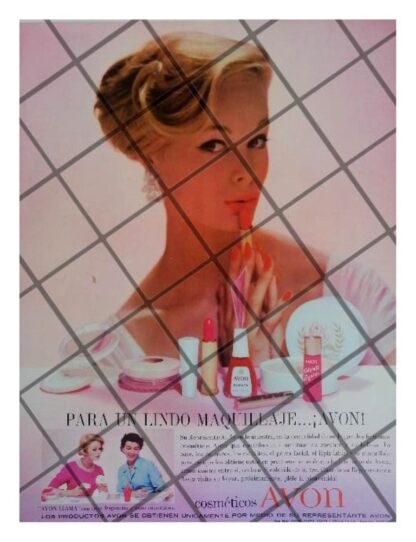 CARTEL PUBLICITARIO RETRO COSMETICOS AVON 1961