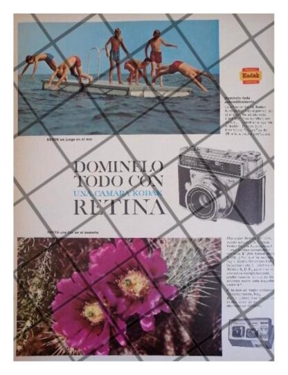 CARTEL PUBLICITARIO RETRO CAMARA KODAK RETINA 1963 /3