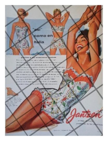 CARTEL PUBLICITARIO RETRO TRAJES DE BAÑO JANTZEN 1965 /3