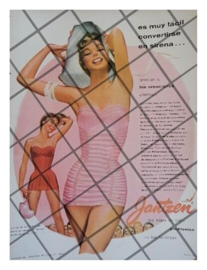 CARTEL PUBLICITARIO RETRO TRAJES DE BAÑO JANTZEN 1965 /2