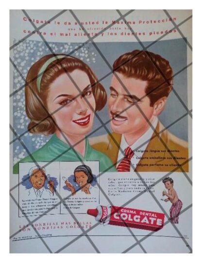 AFICHE PUBLICITARIO RETRO CREMA DENTAL COLGATE 1959 /7