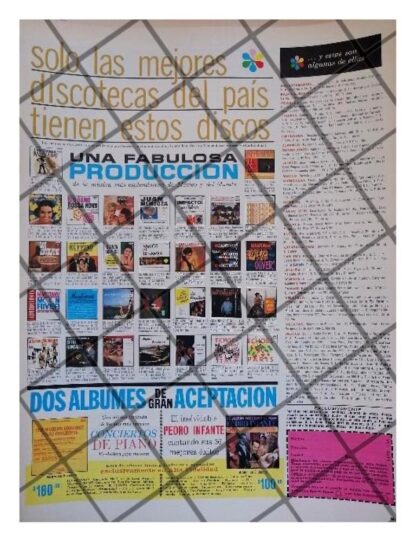 CARTEL PUBLICITARIO RETRO DISCOS PEERLESS 1962 /7