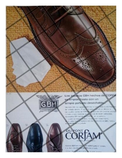 CARTEL PUBLICITARIO RETRO. ZAPATOS G.B.H. CORFAM 1966