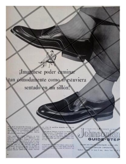 CARTEL PUBLICITARIO RETRO. ZAPATOS JOHNSONIAN 1956 -3