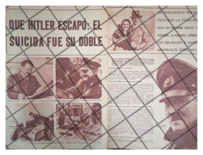 AFICHE RETRO HITLER ESCAPO Y MURIO UN DOBLE 1956