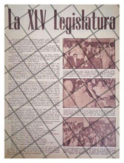 AFICHE RETRO. LA XLV LEGISLATURA 1964