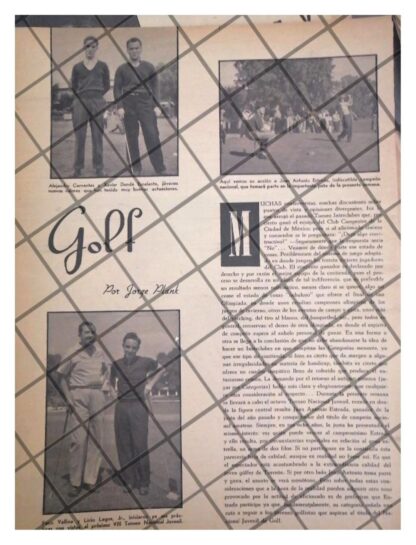 AFICHE RETRO GOLF. CLUB CAMPESTRE CDMX 1957