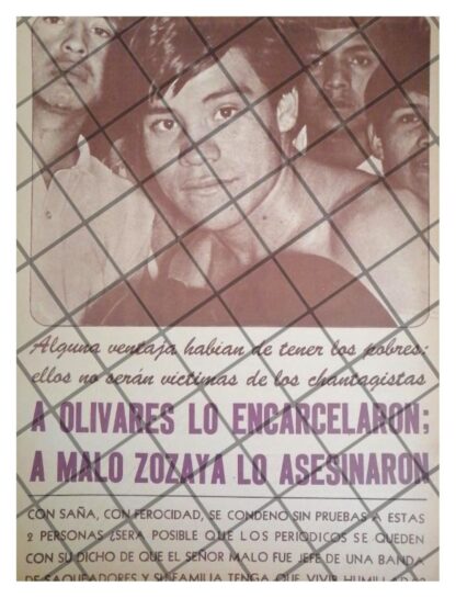 AFICHE RETRO ENCARCELAMIENTO DEL PUAS OLIVARES 1972