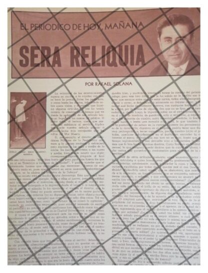 AFICHE RETRO RAFAEL SOLANA PREDICE FIN DEL PERIODICO