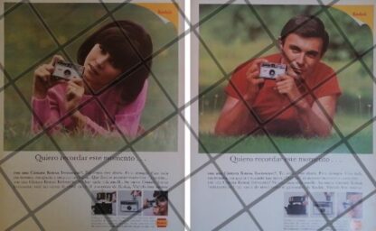 2 AFICHES PUBLICITARIOS RETRO. CAMARAS KODAK INSTAMATIC 1967