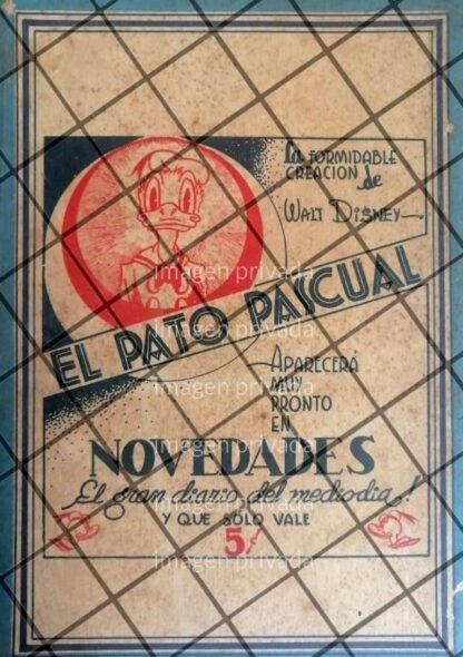 RARISIMO AFICHE RETRO LLEGA EL PATO LUCAS A MEXICO 1935