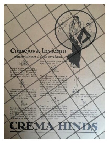 CARTEL PUBLICITARIO RETRO. CREMA HINDS 1931 -4