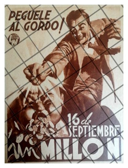 2 AFICHES RETRO LOTERIA NACIONAL PEGUELE AL GORDO 1937 - Imagen 2