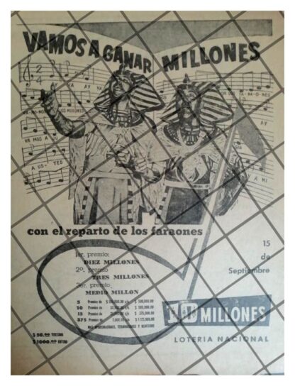 AFICHE PUBLICITARIO ANTIGUO LOTERIA NACIONAL 1953 226