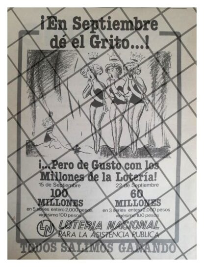 AFICHE PUBLICITARIO ANTIGUO LOTERIA NACIONAL 1979 227