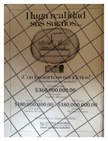 6 AFICHES PUBLICITARIOS RETRO LOTERIA NACIONAL 70s 80s/230 - Imagen 5