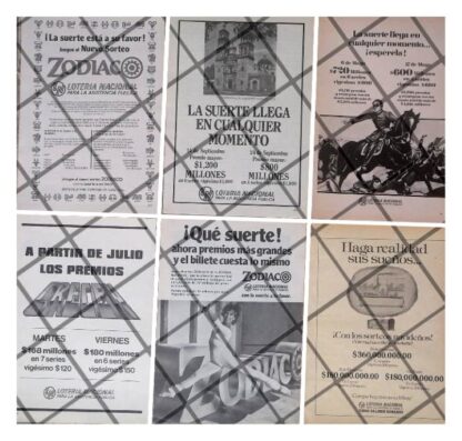 6 AFICHES PUBLICITARIOS RETRO LOTERIA NACIONAL 70s 80s/230