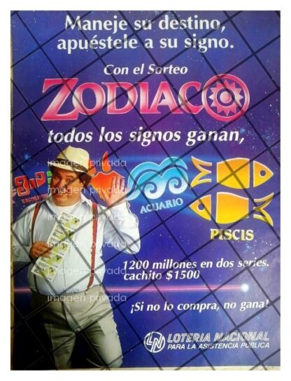 PUBLICIDAD RETRO LOTERIA NACIONAL. SORTEO ZODIACO 1990