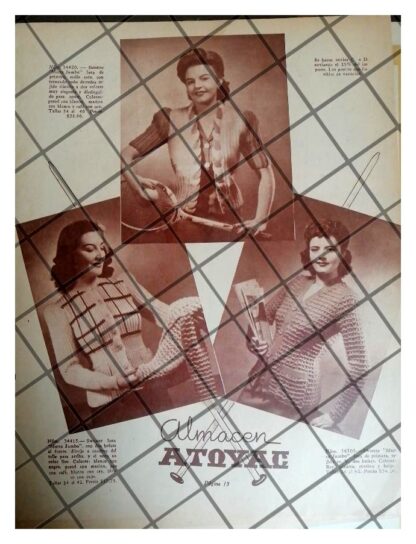 AFICHE PUBLICITARIO ANTIGUO ALMACENES ATOYAC 1944 /3