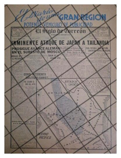 AFICHE PUBLICITARIO RETRO. DIARIO EL SIGLO DE TORREON 1941