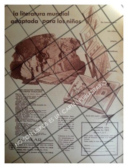 AFICHE RETRO EDITORIAL AGUILAR LANZA "MI LIBRO ENCANTADO" 1963