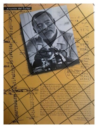 AFICHE PUBLICITARIO RETRO ERNEST HEMINGWAY Y REVISTA LIFE 1960