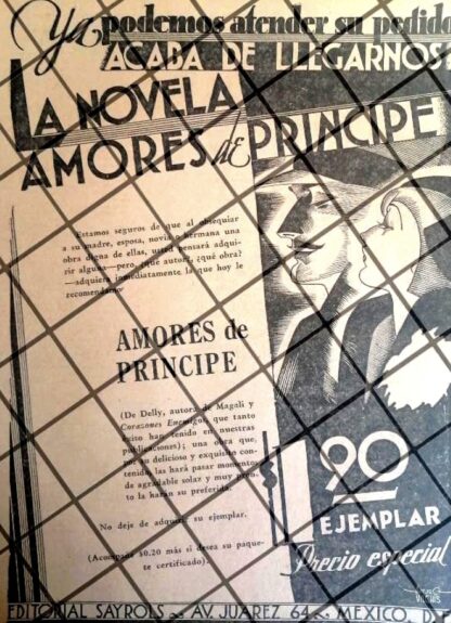 AFICHE PUBLICITARIO ANTIGUO EDITORIAL SAYROLS 1934 NO ES LIBRO