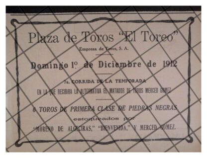 3 AFICHES ANTIGUOS CORRIDA PLAZA DE TOROS EL TOREO 1912 32 - Imagen 2