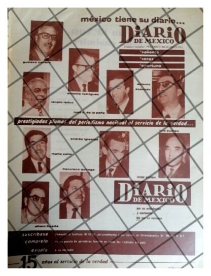 CARTEL PUBLICITARIO RETRO PERIODISTAS DEL DIARIO DE MEXICO