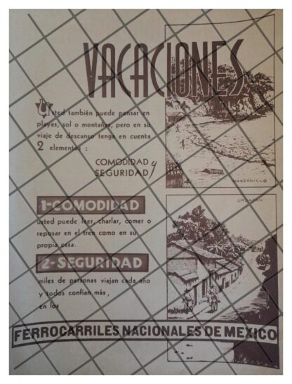 CARTEL ANTIGUO. FERROCARRILES NACIONALES 1951