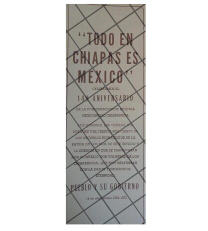 AFICHE RETRO. 149 ANIVERSARIO DE CHIAPAS 1973