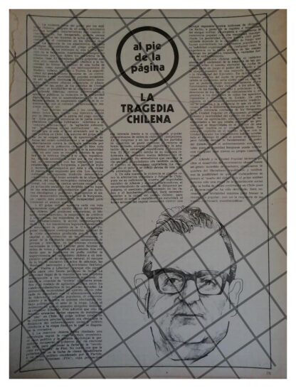 AFICHE RETRO ASESINATO DE SALVADOR ALLENDE S.1973