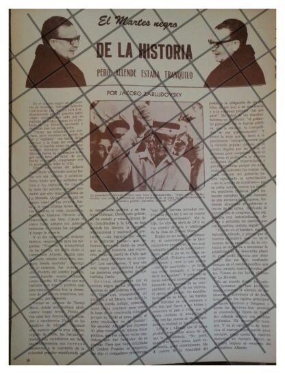 AFICHE RETRO ASESINATO SALVADOR ALLENDE 1973 ZABLUDOVSKY