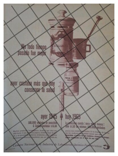 AFICHE RETRO CAMARA NAC. DE LABORATORIOS QUIMICOS 1965