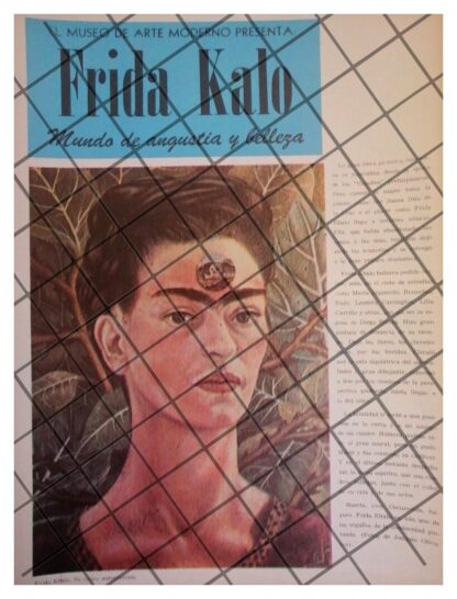 AFICHE RETRO FRIDA KAHLO EN EL MUSEO DE ARTE MODERNO 1973