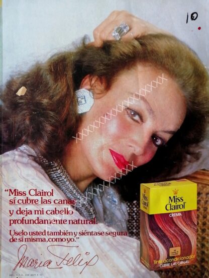 CARTEL ANTIGUO ORIGINAL DE . MARIA FELIX. Y MISS CLEIROL 1983