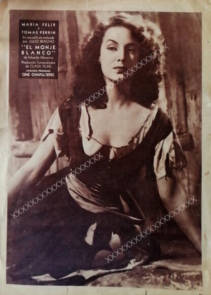 CARTEL ANTIGUO ORIGINAL DE . MARIA FELIX. EL MONJE BLANCO 1945