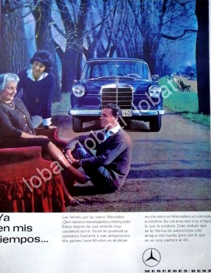 CARTEL ANTIGUO ORIGINAL DE AUTOS MERCEDEZ BENS 220 SE 1961 1RA VERSION /284